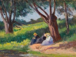maximilien luce - sous larbre rolleboise 1926